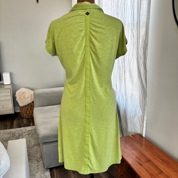 Prana Alessandra Kinley Golf Activewear Dress Green Pintuck Button Bodice XS - Picture 2 of 12